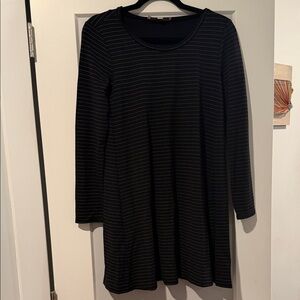 LOFT Black and White Striped Dress
